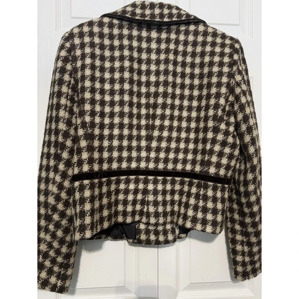 Signature by Larry Levin Women's Crop Blazer Brown Tweed Size 8‎